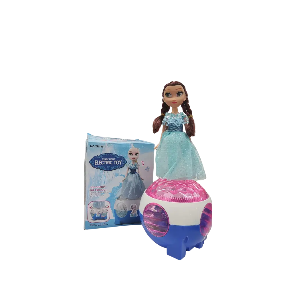 Frozon Doll Stage Light Electric Toy Top Quality The Product Luxurious Packaging Simulating The True Styles And Making Carefully Bright Benzene Light Will Rotate 360 Degrees 