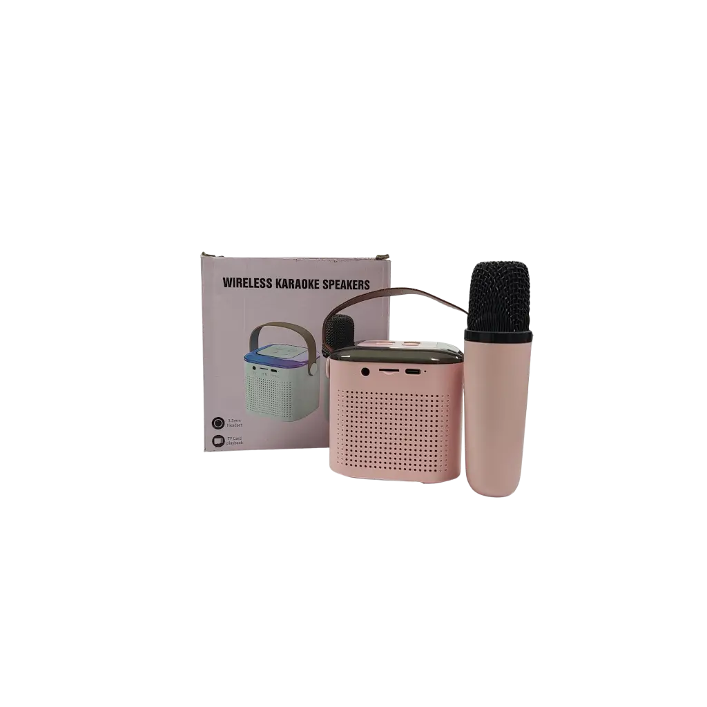 Wireless karaoke dual Mike Speakers White