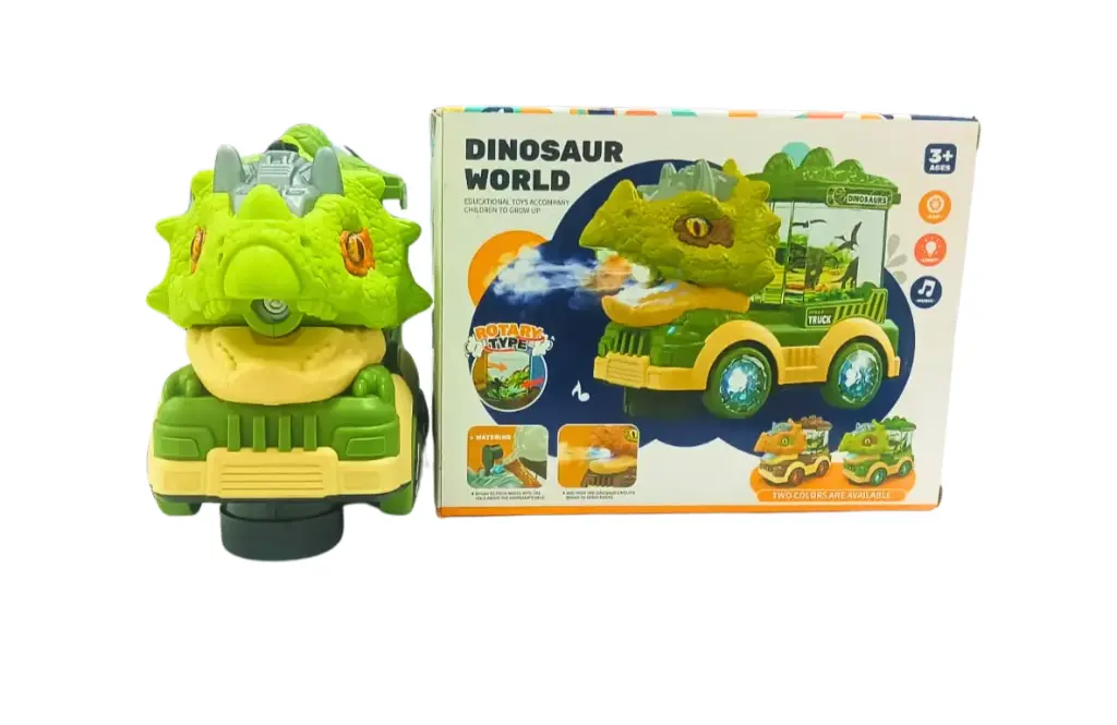 Dinosaur World Smoke Car Two-Layer Cylinder Design 