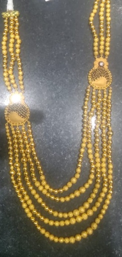 Golden Beads 5 Chain Necklace