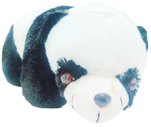 Plush Eating Panda Stuffed Animal, Black and White Pattern, Soft Cuddly Design