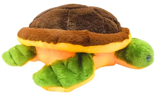 Plush Torotise Slippers, Green and Yello, Soft Fleece House Shoes with Brown Top