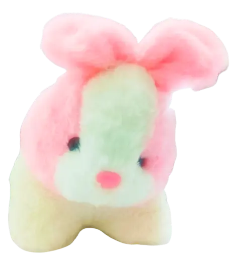 Plush Animal Rabbit Stuffed Toy, Pink and White, Soft Cuddly Bunny Design