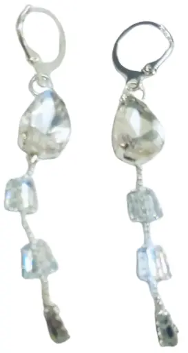  Crystal Drop Dangle Earrings, Silver-Tone Leverback