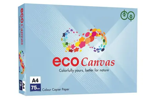 Eco Canvas A4 75GSM Blue Pink Yellow Green Colour Copier Paper