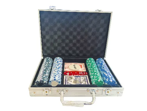 200-Piece Casino Poker Game Set with Aluminium Case, 11.5g Chips, Playing Cards and Dice