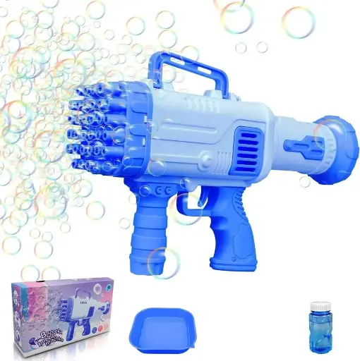 Super Rocket Bubble Gun, 32-Holes, Purple and White, Ages 3+