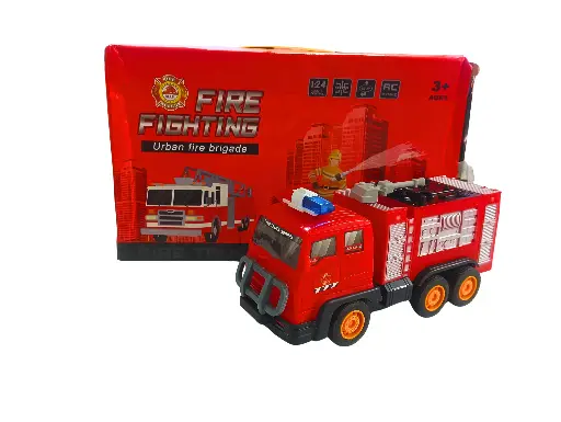 Remote Control Fire Truck Toy, 1:24 Scale, Urban Fire Brigade, Ages 3+, Red