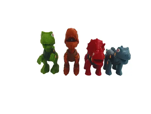 DIY Dino Assembly Series Dinosaur Toys Set, Multi-Color T-Rex Figures, Educational Building Kit for Kids Age 3+, 4 Pieces (MODALDINO260)