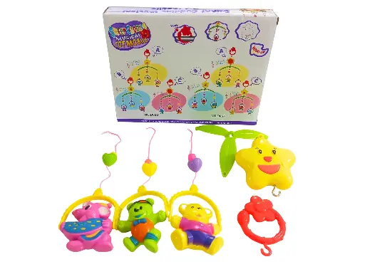 Sweet Cuddle Musical Cot Mobile, Baby Toy with Colourful Animal Characters, Hanging Mobile with Music