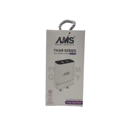 AMS Smart Gadgets Thar Series Mobile Stand DUAL USB FAST CHARGER 3.5A OUTPUT
