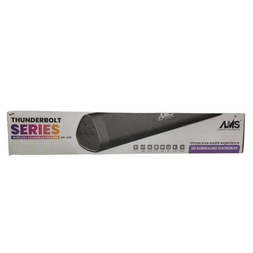 AMS Smart Gadgets Thunderbolt Series Wireless Soundbar Speaker Immersive Audio Experience 3D Surround Soundbar 6Watt Output