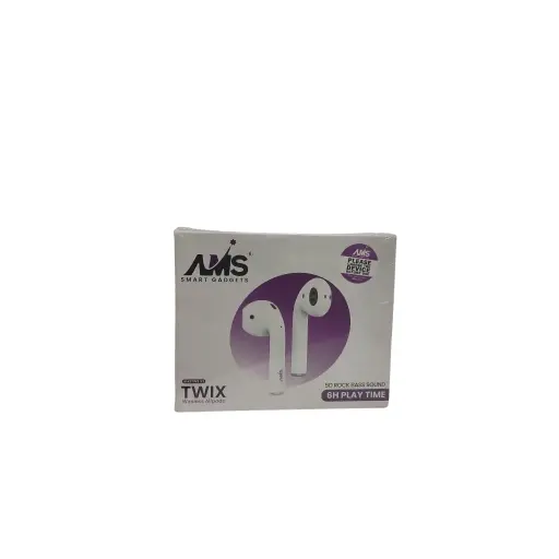 AMS Smart Gadgets Twix Wireless Airbods 5D Rock Bass Sound 6H Play Time