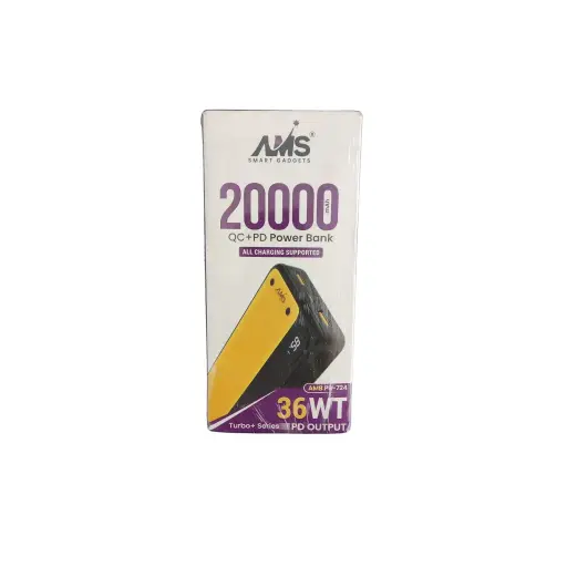 AMS Smart Gadgets 2000mAh QC+PD Power Bank All Charging Supported 36WT