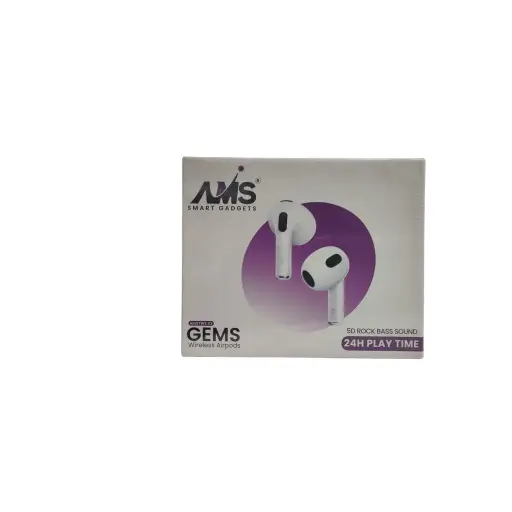 AMS Smart Gadgets Gems Wireless Airpods 5D rock Bass Sound 24h Play Time