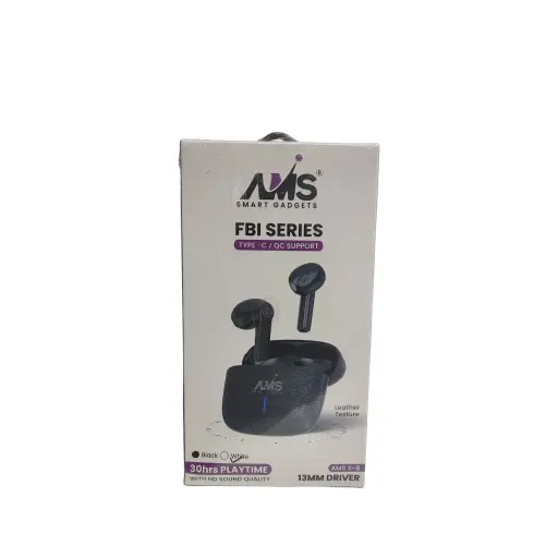 AMS Smart Gadgets Fbi Series Type-C/QcSupport 30hrs Playtime With HD Sound Quality 13MM Driver