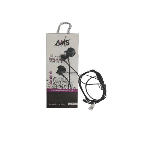 AMS Smart Gadgets Preninm Stereo In-Ear Headsets Noise Isolating High Bass Sound In-Built Microphone Wired Magnetic Earphone Monster Series Powerfull Sonund 