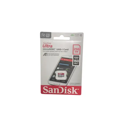 Sandisk Ultra Microsdxc Uhs-I Card For Better Photos And Full HD video A1 For Faster Mobile App performance 256GB Speed Up To 150MB/S** Compatible With Sandisk Mobilemate USB 3.0 MicroSD Card Reader For Speeds Up To 150MB/S**