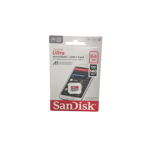 Sandisk Ultra Microsdxc Uhs-I Card For Better Photos And Full HD Video A1 For Faster Mobile App Performance 64GB Speed Up To 140MB/S** Compatible With Sandisk Mobilemate USB 3.0 MicroSD Card Reader For Speeds Up To 140MB/S**