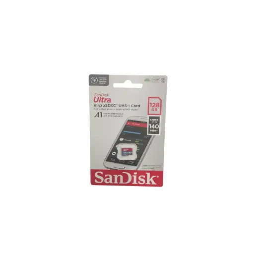 Sandisk Ultra Microsdxc Uhs-I Card For Better Photos and Full HD Video A1 For Faster Mobile App Perforormance 128GB Speed Up To 140MB/S** Compatible With Sandisk Mobilemate  USB 3.0 Microsd Card Reader For Speeds Up To 140MB/S**