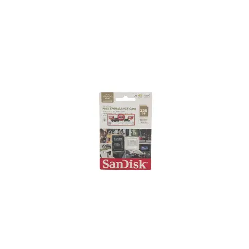 Sandisk Max Endurance Card Microsdxc Card With Adapter For Home Security Cameras+Dash Cams Worry-Free secirity Storage 256GB* Speeds Up To 100MB/S** Read 40MB/S** Write