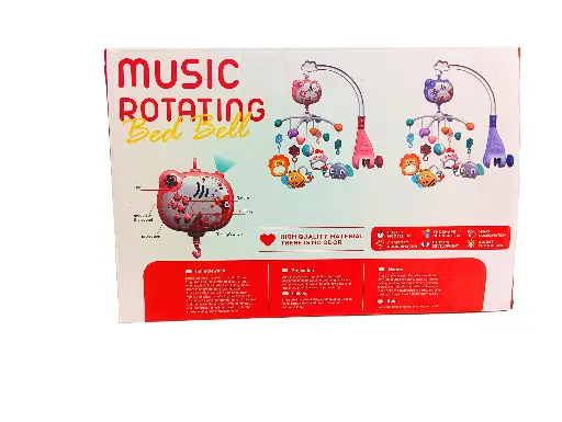 Musical Baby Crib Mobile with Remote Control, Rotating Bed Bell with Projection, Lullaby Songs, Night Light for Nursery, Development Toys