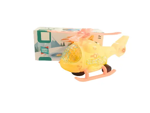 Flying Trip Light Up Helicopter Toy for Kids, Yellow and Orange, Ages 3+, Battery Operated, Educational Development Toy
