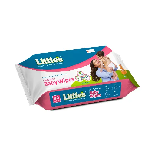 Littles Soft Cleansing  Baby Wipes (80 Usable Sheets) (Wips Size : 15cm x 20cm)